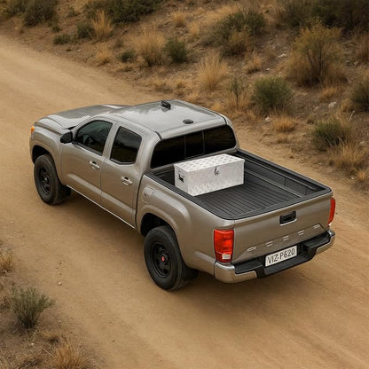 30" L x 14" W x 10" H Aluminum Truck Bed Tool Box | Pick Up RV Trailer Toolbox Storage Lockable Organizer with Side Handle and Lock Keys, Silver