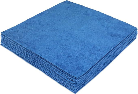 CleanAide Ultrasonic-Cut 300 GSM Microfiber Cleaning Towels, Lint-Free, Scratch-Free, Highly Absorbent, Durable & Reusable with Label-Free Edges for Auto, Home & Commercial Use, 14" x 14", 12-Pack,