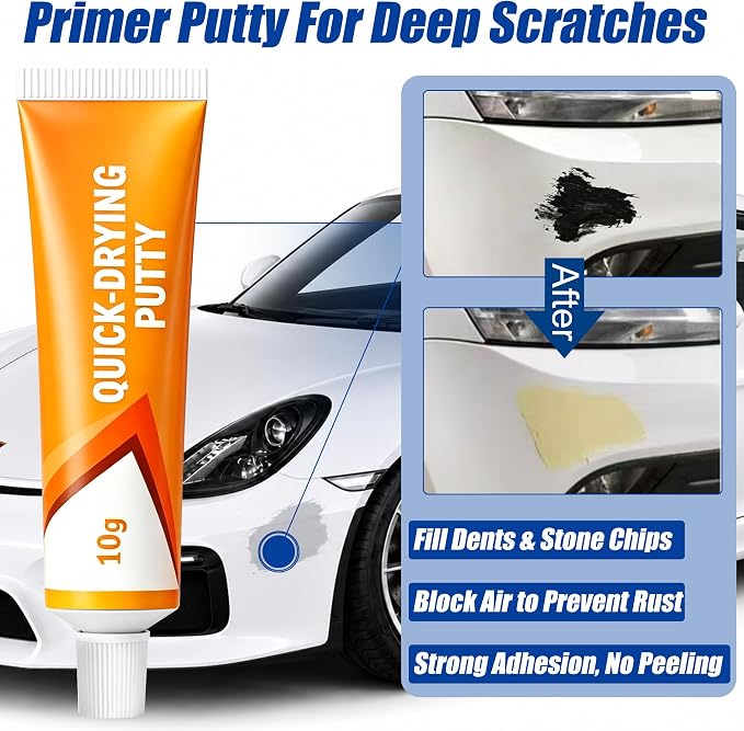 Eruption Green FT Touch Up Paint Compatible with Ford, All in One Car Scratch Repair Kit with Primer Putty & Clear Coat, Complete Sanding Tools Set for Scratches Chips Nicks