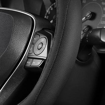 SEG Direct Car Steering Wheel Cover Universal Standard Size 14.5-15 inch, Black Microfiber Leather