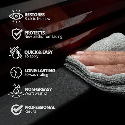CERAKOTE Rapid Ceramic Plastic Restorer and Protectant (32 oz.) - 50 Wash Rating - Protects New Trim - Restores Faded Plastic - Non-Greasy Finish - Ceramic Spray Coating for Cars and Trucks