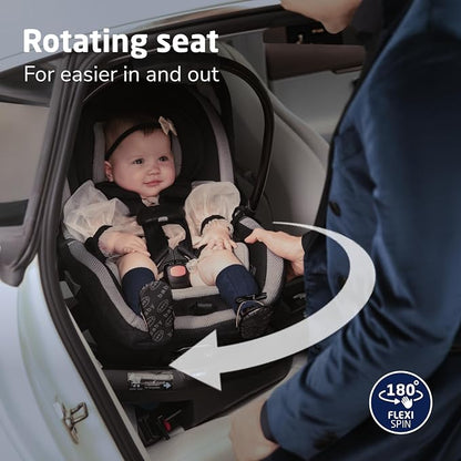 Maxi-Cosi Peri 180 Rotating Infant Car Seat, Baby Car Seat Rotating Carseat, Onyx Heritage