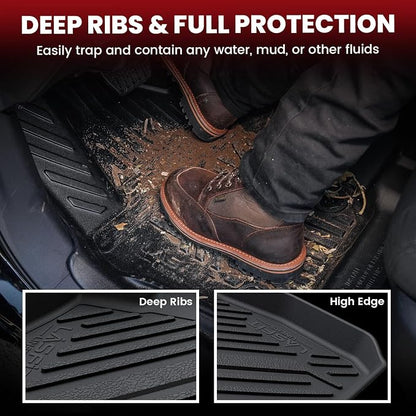 LASFIT Floor Mats & Cargo Mat for Mazda 3 2018 2017 2016 2015 2014 (Only Fits Hatchback, Not Fits Sedan) All Weather TPE Floor Liners Front & Rear Row Full Set Car Mats Accessories - Black