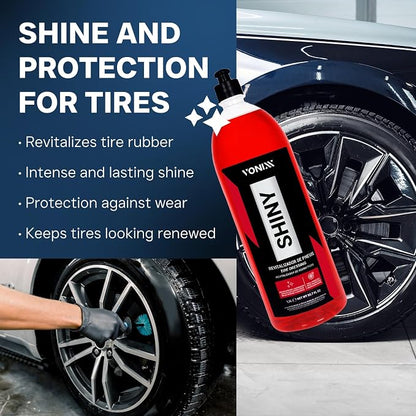 Vonixx Shiny High Gloss Tire Dressing | Long-Lasting Wet Shine, Water-Resistant, Eco-Friendly, Silicon-Based Tire Protectant | 50.7 fl oz (1.5L)