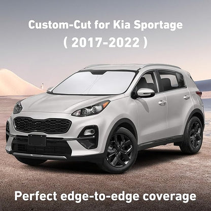 EcoNour Windshield Sunshade Compatible for Kia Sportage 2017-2020 2021 2022, Sun Visor for Front Windshield & Window Sun Shade Cover, UV Heat Blocker & Protector, Car Accessories
