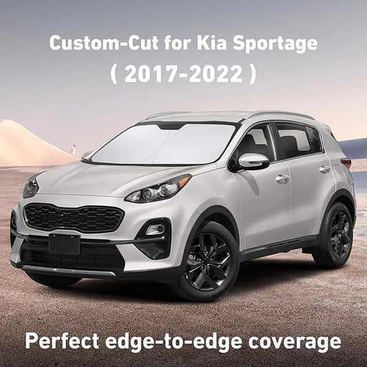 EcoNour Windshield Sunshade Compatible for Kia Sportage 2017-2020 2021 2022, Sun Visor for Front Windshield & Window Sun Shade Cover, UV Heat Blocker & Protector, Car Accessories