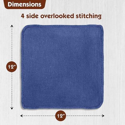 Nabob Wipers Auto Mechanic Shop Towels 25 Pack Bulk Shop Rags 100% Cotton Size 14"x14" Commercial Grade (25 Pack, Blue)