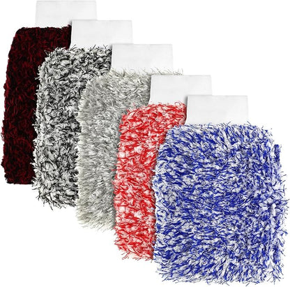 Tallew 5 Pcs Microfiber Car Wash Mitt Absorbent Detailing Washing Gloves Automotive Car Cleaning Supplies for Cars Motorcycles SUVs Trucks Boats, 7 x 11 Inches(Classic)