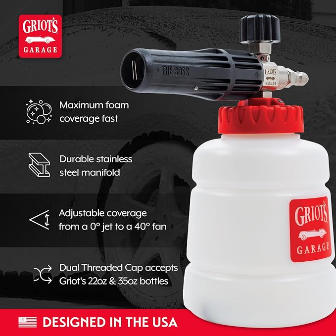Griot’s Garage The BOSS Foam Cannon for Car Washing and Detailing, Pressure Washer Foam Gun