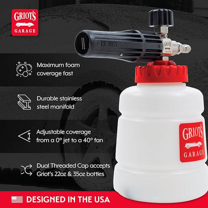 Griot’s Garage The BOSS Foam Cannon for Car Washing and Detailing, Pressure Washer Foam Gun
