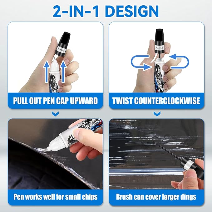 Pearl Black Touch Up Paint for Cars, Car Paint Scratch Repair, Auto Paint Repair Pen, Automotive Scratch Remover, Professional Seamless Coverage, Color Accurate, Long lasting Adhension, Fast Drying