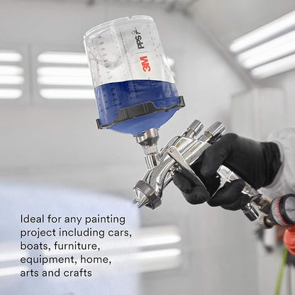 3M PPS 2.0 Spray Gun Cup, Lids and Liners Kit, 26301, Standard, 22 Ounces, 125-Micron Filter, Use for Cars, Furniture, House and More, 1 Paint Cup, 50 Disposable Lids and Liners, 32 Sealing Plugs