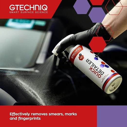 Gtechniq Quick Detailer Spray Car Polish, 8.45 fl oz | Removes Fingerprints and Watermarks, Enhances Protection and Shine, Easy to Apply and Long-Lasting Results
