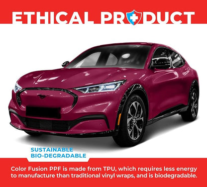 ColorFusion PPF by VViViD, Gloss Dark Star Ruby Magenta Dry Apply PPF Vinyl Car Wrap Roll 1ft x 5ft