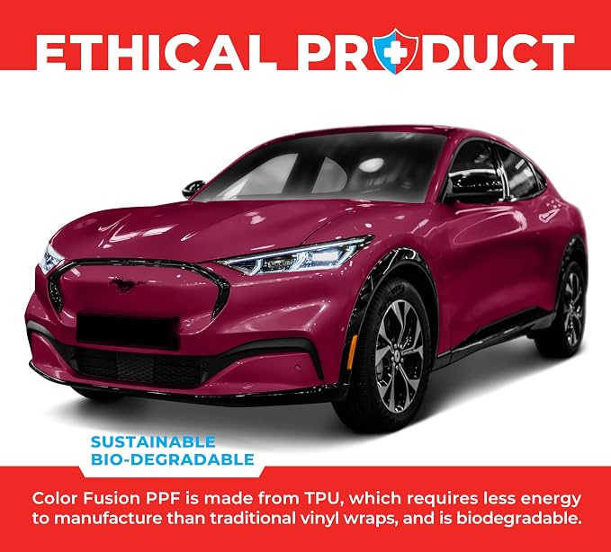 ColorFusion PPF by VViViD, Gloss Dark Star Ruby Magenta Dry Apply PPF Vinyl Car Wrap Roll 20ft x 5ft