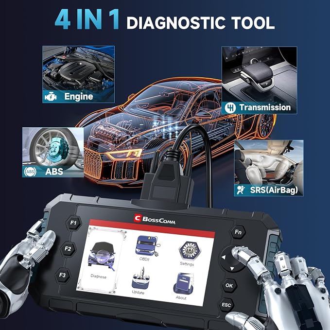 2026 BOSSCOMM IFIX430 OBD2 Scanner Diagnostic Tool, ABS/SRS Airbag/Transmission/Engine, Scan Tool & Car Code Reader for Cars and Trucks, Code Scanner with Live Data, Lifetime WiFi Update, EN/ES Ver
