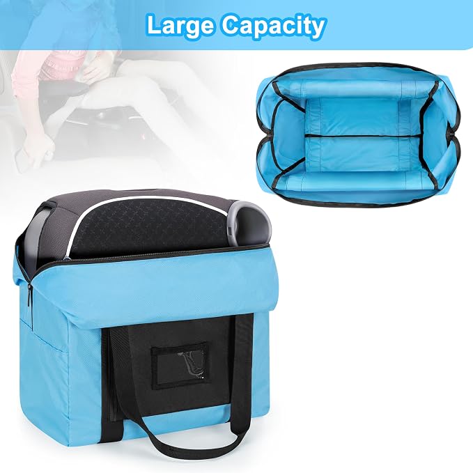 Teamoy Infant Booster Seat Travel Bag for Airplane, Compatible with Most Standard Boosters, Booster Seat Bags with Handle, Blue