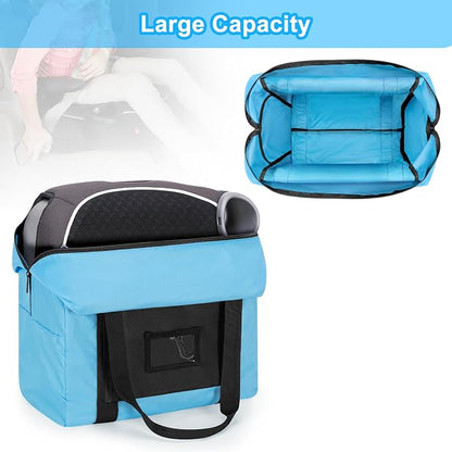 Teamoy Infant Booster Seat Travel Bag for Airplane, Compatible with Most Standard Boosters, Booster Seat Bags with Handle, Blue