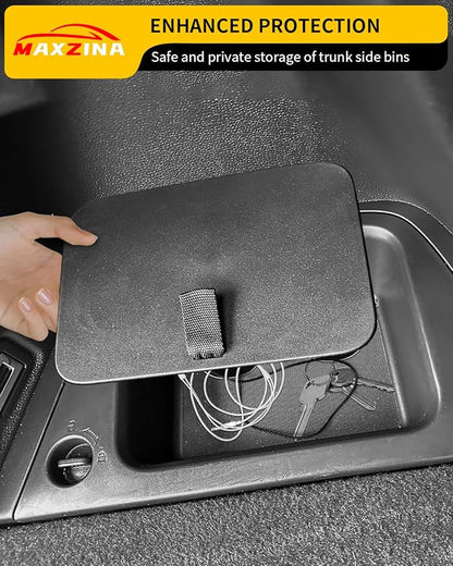 Rear Trunk Organizer Cover Compatible with 2023 2024 2025 2026 Honda Pilot Trunk Organizer Storage Bin Lid Left Driver Trunk Side Storage Box Cover Protector Black 7&8 Seats Pilot Accessories