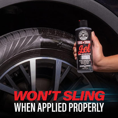 Chemical Guys Tire And Trim Gel For Plastic And Rubber, Restores Faded Tires, Trim, And Bumpers, Enhances Shine And Protection, Safe For Cars, Trucks, SUVs, Motorcycles, RVs & More, 16 Fl Oz