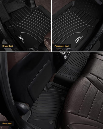 3W Floor Mats and Cargo Liner Compatible for Mercedes Benz GLC 2016-2022, TPE All Weather Custom Fit GLC300/GLC350e/GLC43 AMG/GLC63 AMG/GLC63 AMG S Car Mats and Trunk Liner(Not Fit Coupe)
