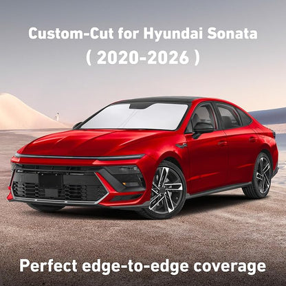 EcoNour Windshield Sunshade Compatible for Hyundai Sonata 2020-2024 2025 2026, Sun Visor for Front Windshield & Window Sun Shade Cover, UV Heat Blocker & Protector, Car Accessories