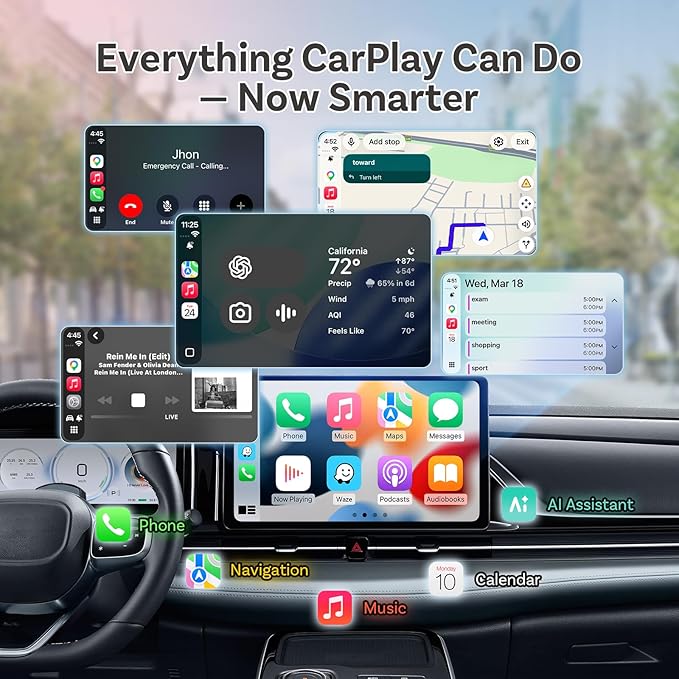 OTTOCAST 2026 New Mini Slim Orange, 2-in-1 Wireless CarPlay Adapter & Android Auto Adapter, Plug & Play Wireless Carplay Dongle, 5s Auto-Connect, Mini Cube for Factory Wired Cars, iPhone & Android