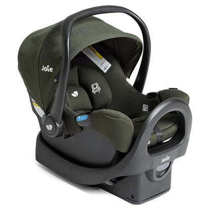 Joie Baby, Rue Lightweight Infant Car Seat & Anti-Rebound Base, Side-Impact Protection, 5-Point Harness, and UPF 50+ Canopy for Newborns and Infants (Forest)