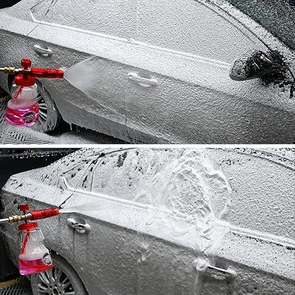BEAR FORCE Pressure Washer Spray Gun Power Washer Short Gun with M22-ID14mm & Foam Cannon Foam Gun with 5 Nozzles Tips #035 & 3/8'' Quick Connector Swivel, Additional Orifice Nozzle 1.10mm Car Washing