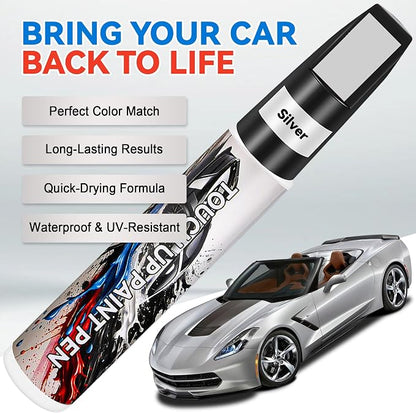 Touch Up Paint for Cars, Silver Car Paint Touch Up Pen, Car Paint Scratch Repair, Auto Paint Repair Pen, Professional Seamless Coverage, Color Accurate, Long lasting Adhension, Fast Drying