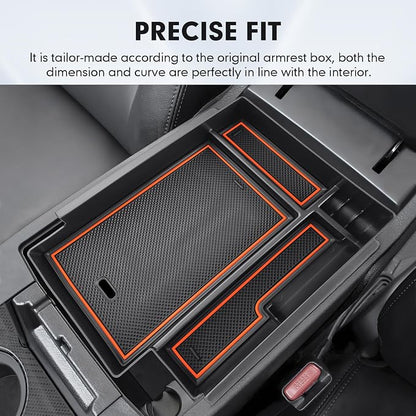 Autorder 2PCS Center Console Organizer for 2010-2024 Toyota 4Runner Accessories Armrest Storage Box Secondary Insert Tray Gear Shift Organizer Tray with Anti-Slip Mat