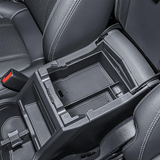 TACORBO Center Console Organizer Compatible with Subaru Forester 2019 2020 2021 2022 2023 2024 Accessories,Armrest Secondary Storage Box ABS Insert Glove Box Tray, Black Trim