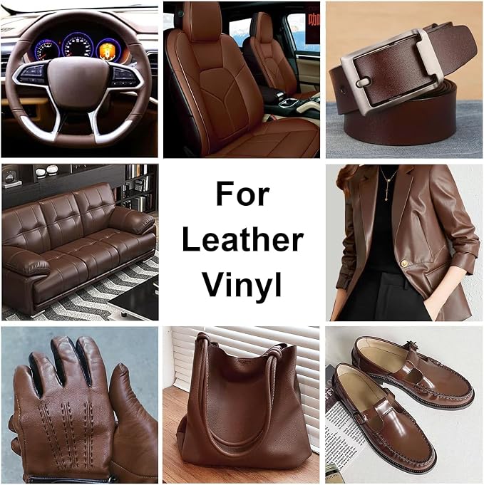 Leather Recoloring Balm, Leather Color Restorer Conditioner, Leather Restorer for Couches Paint, Leather Scratch Remover, Scratch Leather Faded Repair Kits for Vinyl Furniture (Medium Brown, 200ML)