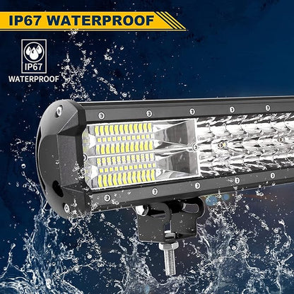 Willpower 28 inch 396W LED Light Bar Triple Row Spot Flood Combo Beam Off Road Driving Lights Waterproof Work Light for Jeep Trucks SUV ATV UTV Boat Lights, 12V 24V