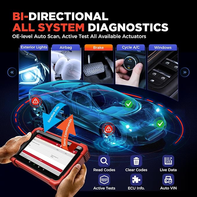 LAUNCH X431 CRP919XBT OBD2 Scanner, 2026 Wireless Bidirectional Scan Tool with ECU Coding, 35+ Services, All Systems Diagnostic, FCA AutoAuth, 2Yrs Free Update, V.A.G Guide, CANFD, Upgraded of CRP919X