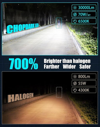 Light Bulb Combo for Volkswagen E-Golf 2015 2016 2017 High Low Beam | Super Bright 6500K White Light, 1:1 Size as Stock Halogen Bulbs, Plug and Play, 4-Pack