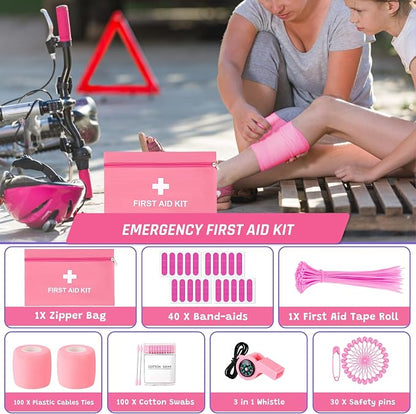 298PCS Roadside Emergency Car Kit- Car Emergency Kit with Jumper Cables, Roadside Emergency Kit for Vehicles, Emergency Car Kit, Car Safety Kits, Gloves,Tow Strap,Tool Kit,Reflective Warning Triangle