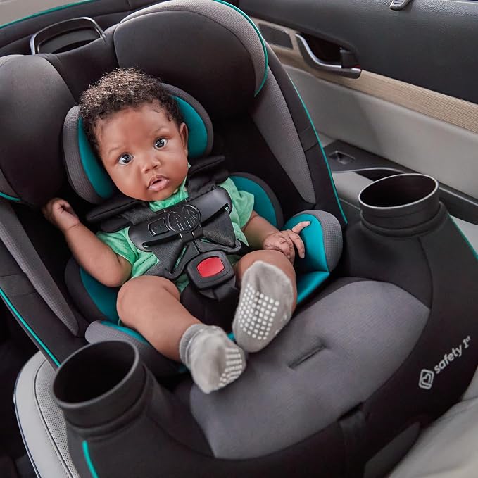 Safety 1st Grow and Go All-in-One Convertible Car Seat, Rear Facing, 5-40 lbs, Forward Facing (30–65 lbs), High Back Booster Seat 40-100 pounds, Black Phantom