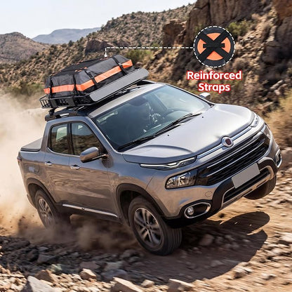 64"x39" Universal Roof Rack Basket Cargo Carrier with 500D PVC Waterproof Cargo Bag,Net&Ratchet Strap, Heavy-Duty Steel Construction, 250Lbs Capacity, Weather-Resistant for All Vehicle