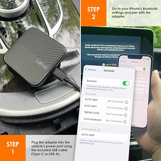 CPW32 Wireless CarPlay Android Auto Adapter for iPhone iOS 10+ and Android 11+ Plug & Play, Auto Connect
