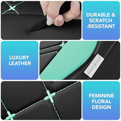 Road Comforts Seat Covers, Premium Leather Car Seat Covers Front Seat for Women Girls,Airbag Compatible, Automotive Seat Covers Universal Fit Most Cars,Vans,Truck,SUV