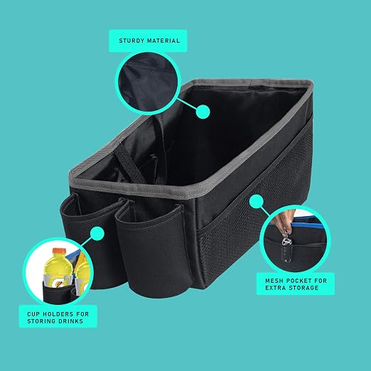 FH Group E-Z Travel Multi-Use Tote Car Seat Organizer with Cup Holder (Gray) FH1135