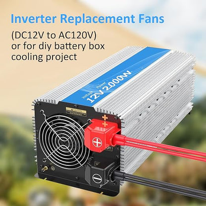 80mm 3.15inch 8025 12V DC High-Performance 2-Pin XH2.54 Cooling Fan for PC Power Supply/Electronics Cooling 2-Pack
