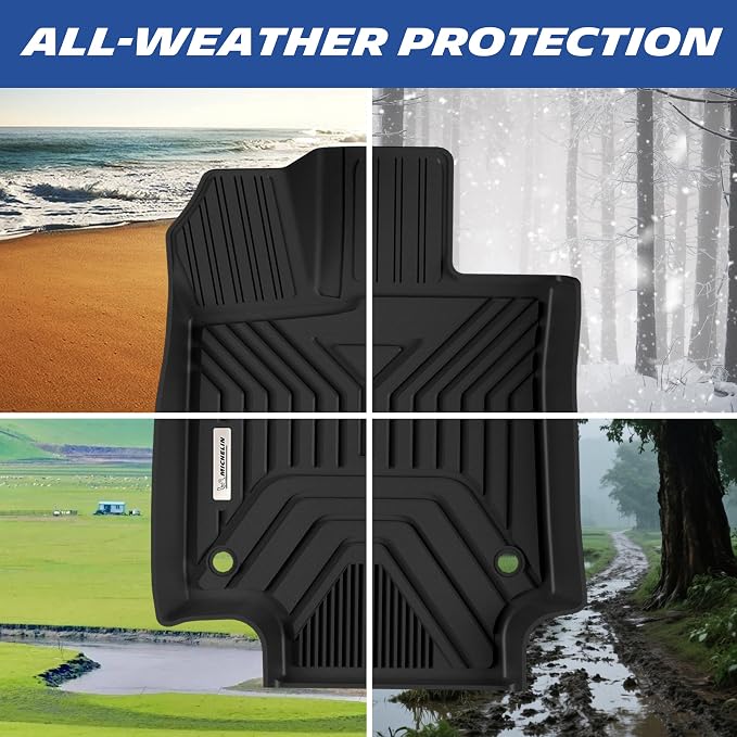 Michelin Vehicle Mats, All-Weather TPE Custom Fit Liner for 2019-2025 Toyota RAV4 Gas, Not Fit Hybrid or 2026, Elite