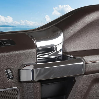 Jimen Compatible with Ford F150 4 Door 2015-2020, 8PCS Inner Door Handle Cover Trim Kits (Chrome)