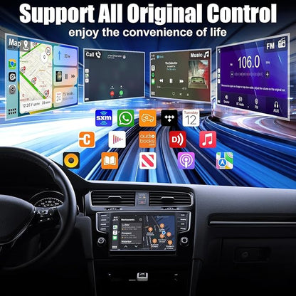 Wireless CarPlay Adapter for Factory Wired CarPlay Cars, Plug & Play Wireless CarPlay & Android Auto Dongle, Fast Auto Reconnect, Mini Compact Design