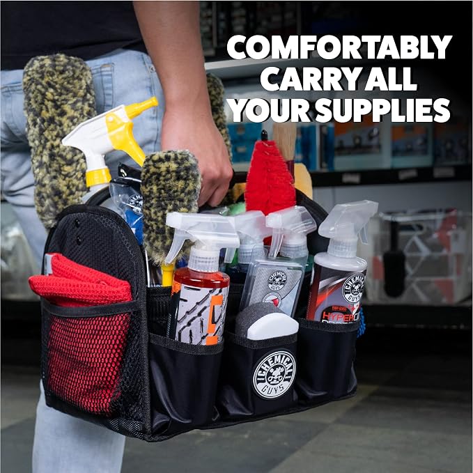 Chemical Guys Quick Load Collapsible Detailing Car Caddy Organizer & Storage – Portable Wash and Garage Organizer for Supplies, Tools and Accessories – Durable Black Design for Cars, Trucks & Home