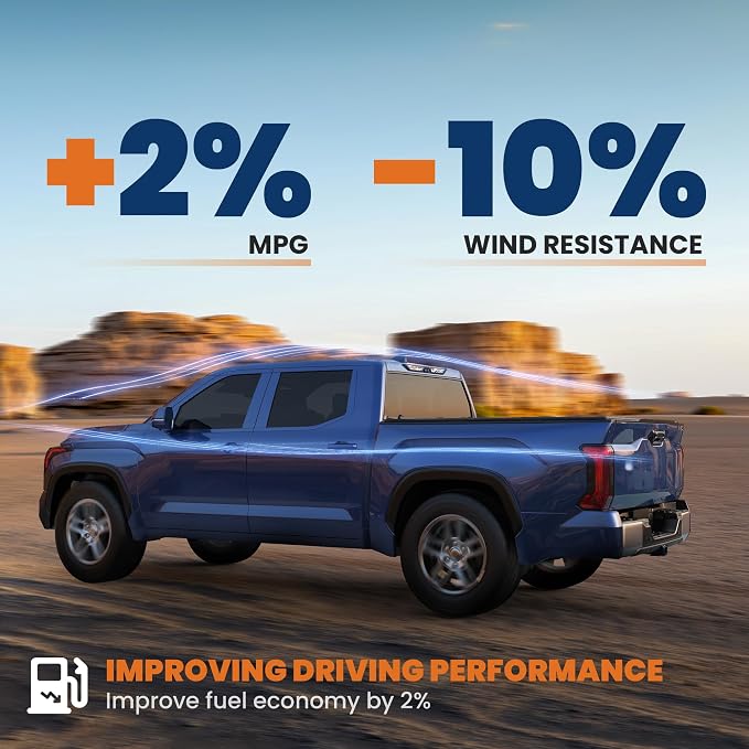 KUIPERAUTO Fiberglass 5FT Hard Tri Truck Bed Tonneau Cover Compatible for 2024 2025 Toyota Tacoma (Excludes Trail Special Edition Storage Boxes)