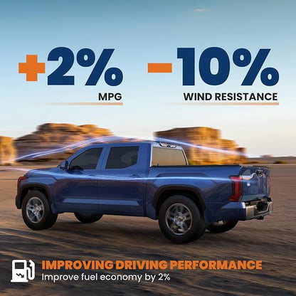 KUIPERAUTO Fiberglass 5FT Hard Tri Truck Bed Tonneau Cover Compatible for 2024 2025 Toyota Tacoma (Excludes Trail Special Edition Storage Boxes)