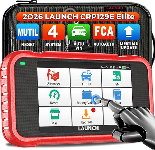 LAUNCH CRP129E 2026 OBD2 Scanner, 8 Reset Oil/EPB/TPMS/SAS/BMS/Throttle/DPF Reset, Injector Coding, ABS SRS Transmission Engine Code Reader, Lifetime Free Update Diagnostic Scan Tool, Auto VIN